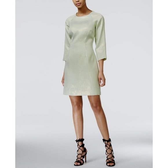 NWT Womens Size 2 4 6 8 or 10 RACHEL Rachel Roy Green Metallic Shift Dress - Picture 1 of 5